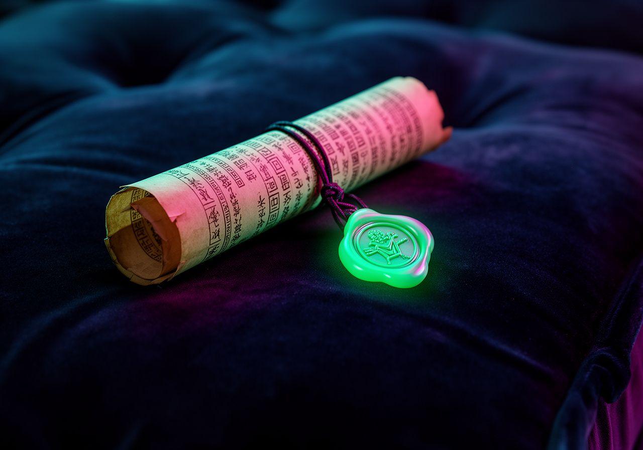 Ancient scroll with modern seal representing heritage and law